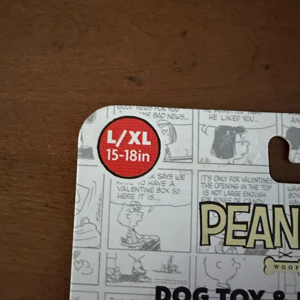Peanuts Valentine Woof dog squeaky toy and bandana